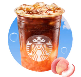 [餐饮一区]-星巴克-白桃气泡美式 (超大杯)